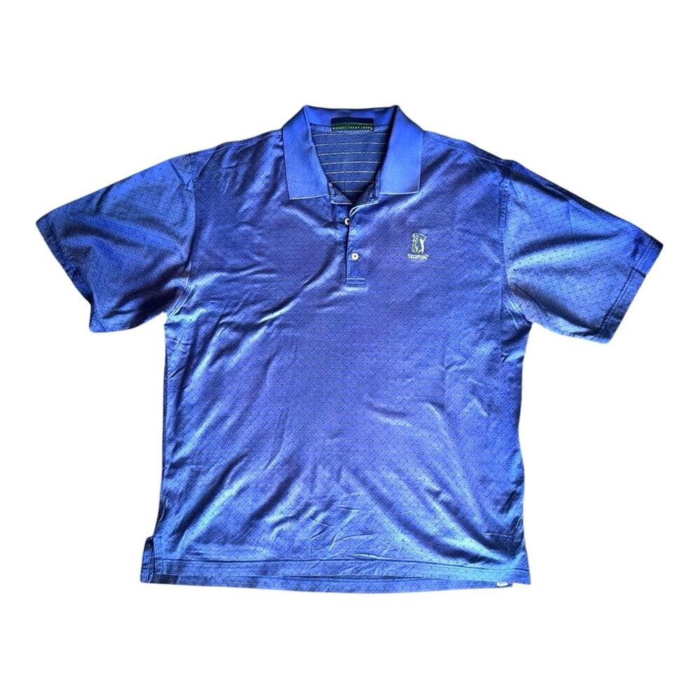 Robert Trent Jones TPC Sugarloaf Georgia Golf Polo Blue Textured Pattern XL